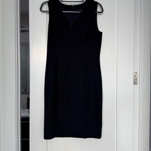 Ann Taylor Classic Navy V Neck Mini Dress